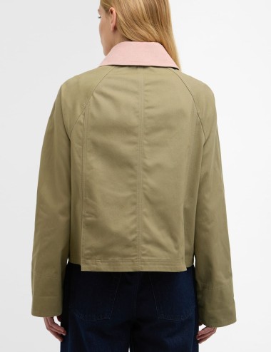 Cropped Beadnell Casual Jacket Bleached Olive / Ancient / Gardenia