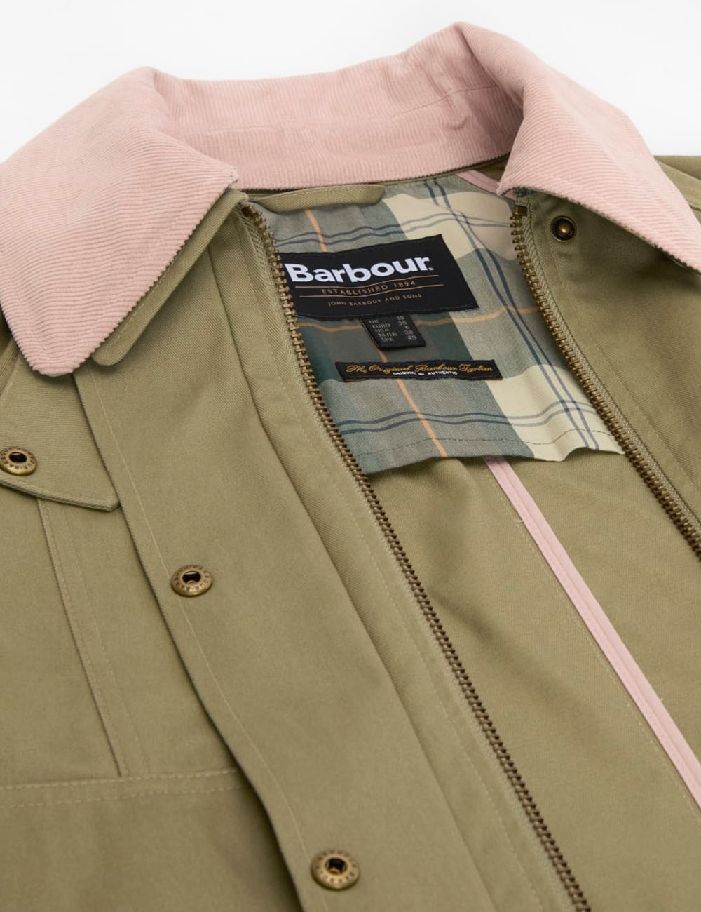 Cropped Beadnell Casual Jacket Bleached Olive / Ancient / Gardenia