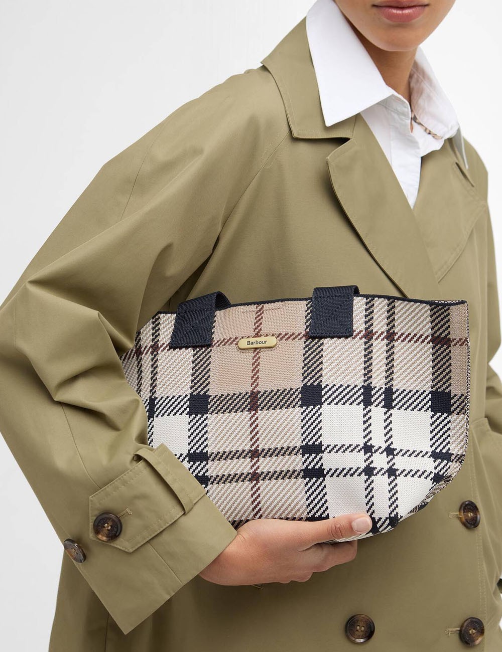 Borsa tote mini in tartan Layla Rosewood Tartan