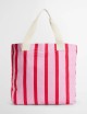 Borsa tote Emily con motivo a righe Cherry Blossom