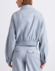 Herringbone viscose-blend sporty jacket light blue