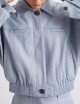 Herringbone viscose-blend sporty jacket light blue