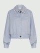Herringbone viscose-blend sporty jacket light blue