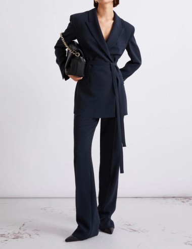 Belted cady jacket navy