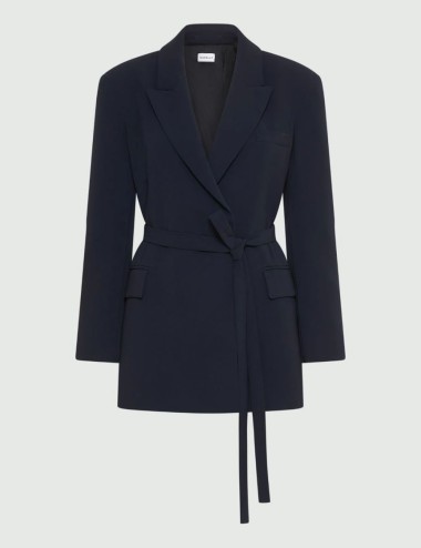 Belted cady jacket navy