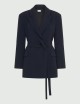 Giacca in cady con cintura blu