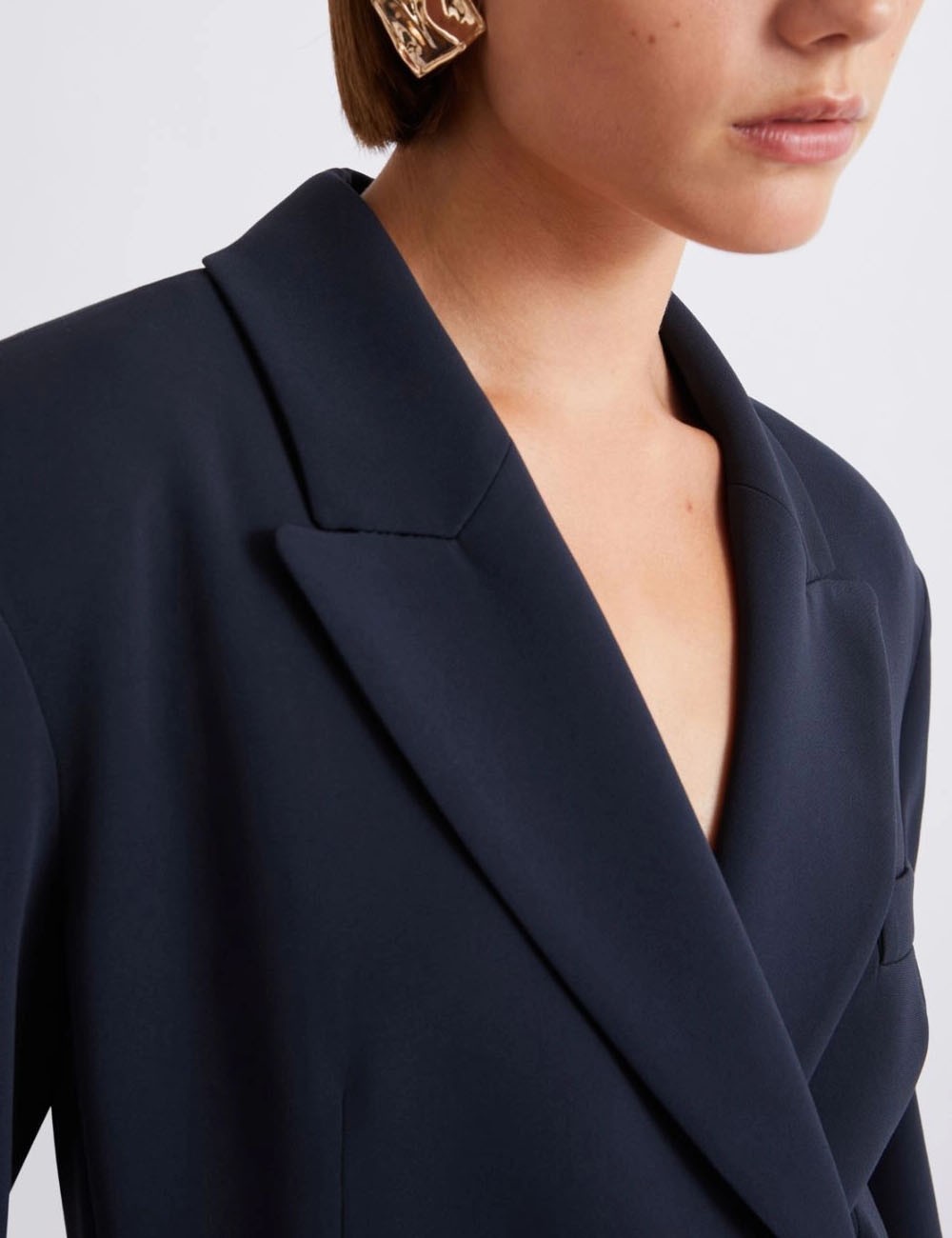 Giacca in cady con cintura blu