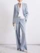 Blazer in chevron di misto lino azzurro