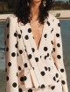 Slim-fit pleated jacket powder pois