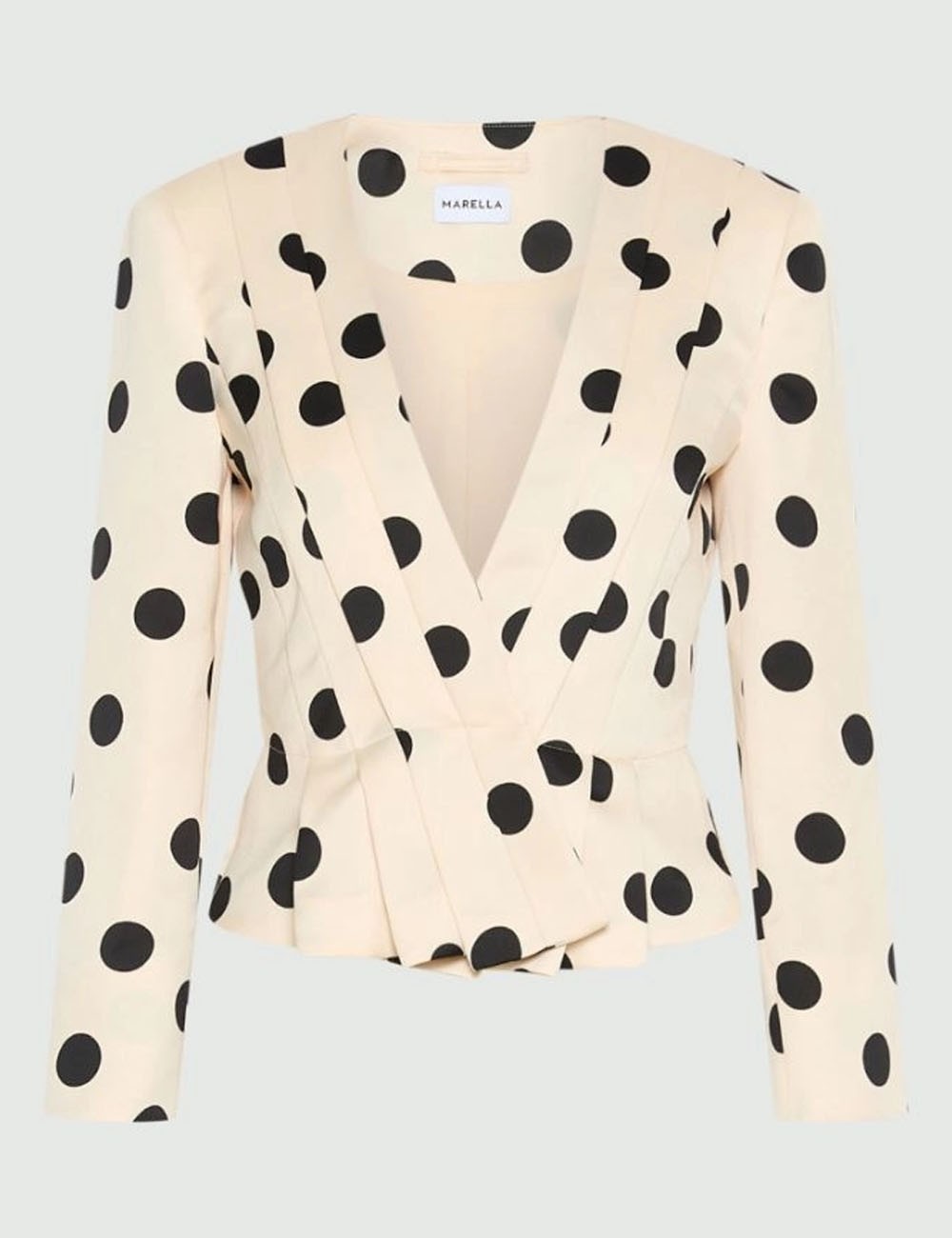 Giacca aderente con pieghe pois cipria