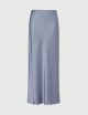 Figure-skimming satin skirt light blue