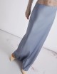Figure-skimming satin skirt light blue