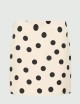 Mini gonna in satin pois cipria
