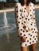 Satin mini skirt pois powder