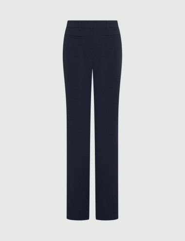 Pantalone leggermente flare in cady blu