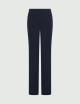 Pantalone leggermente flare in cady blu