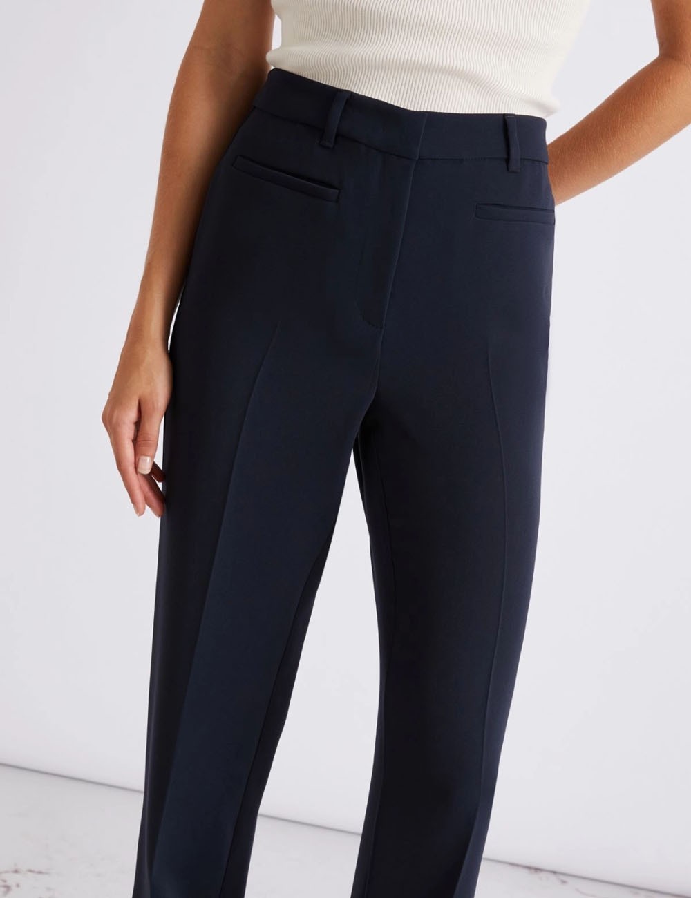 Slightly flared cady trousers navy