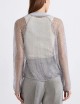 Rhinestone mesh blouson jacket gray