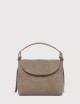 Borsa Nana Peach Small a mano in pelle con tracolla sabbia