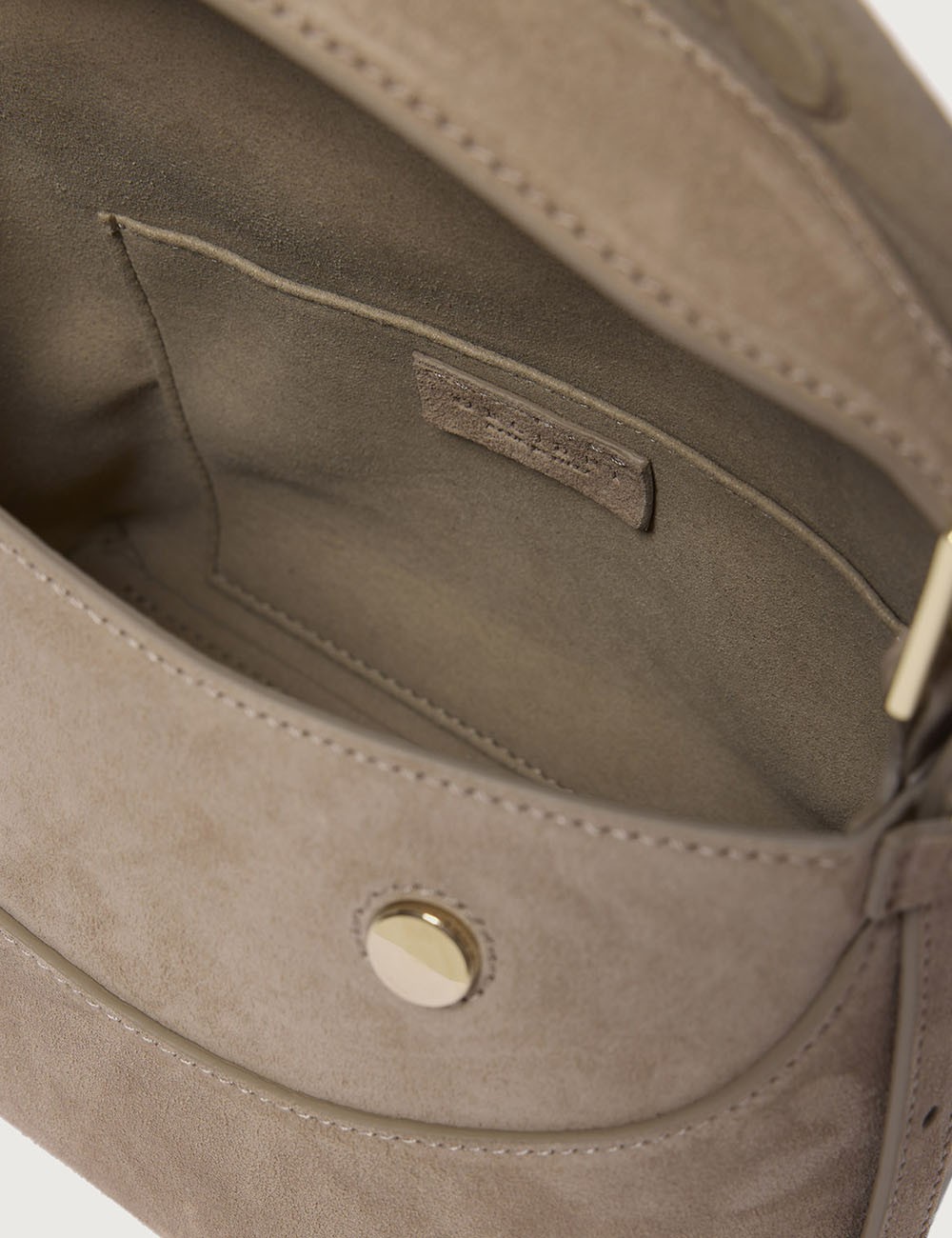 Borsa Nana Peach Small a mano in pelle con tracolla sabbia