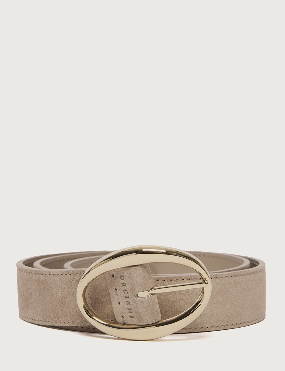 Peach Double suede leather belt 3 cm Sand Stone