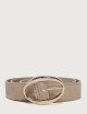 Cintura Peach Double in suede 3 cm Sabbia Sasso
