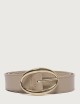 Cintura Peach Double in suede 3 cm Sabbia Sasso