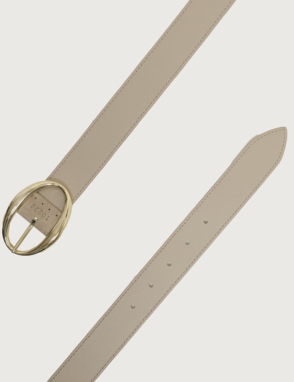 Peach Double suede leather belt 3 cm Sand Stone