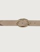 Peach Double suede leather belt 3 cm Sand Stone