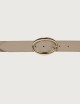 Peach Double suede leather belt 3 cm Sand Stone
