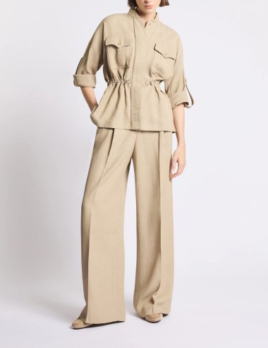 Pantaloni Regular Fit in Gabardine beige