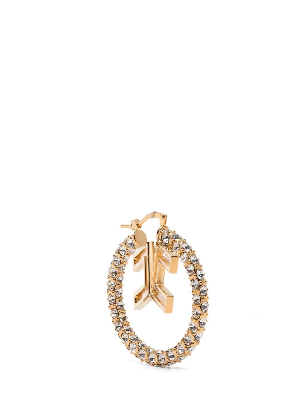 Orecchini con logo e  strass oro giallo