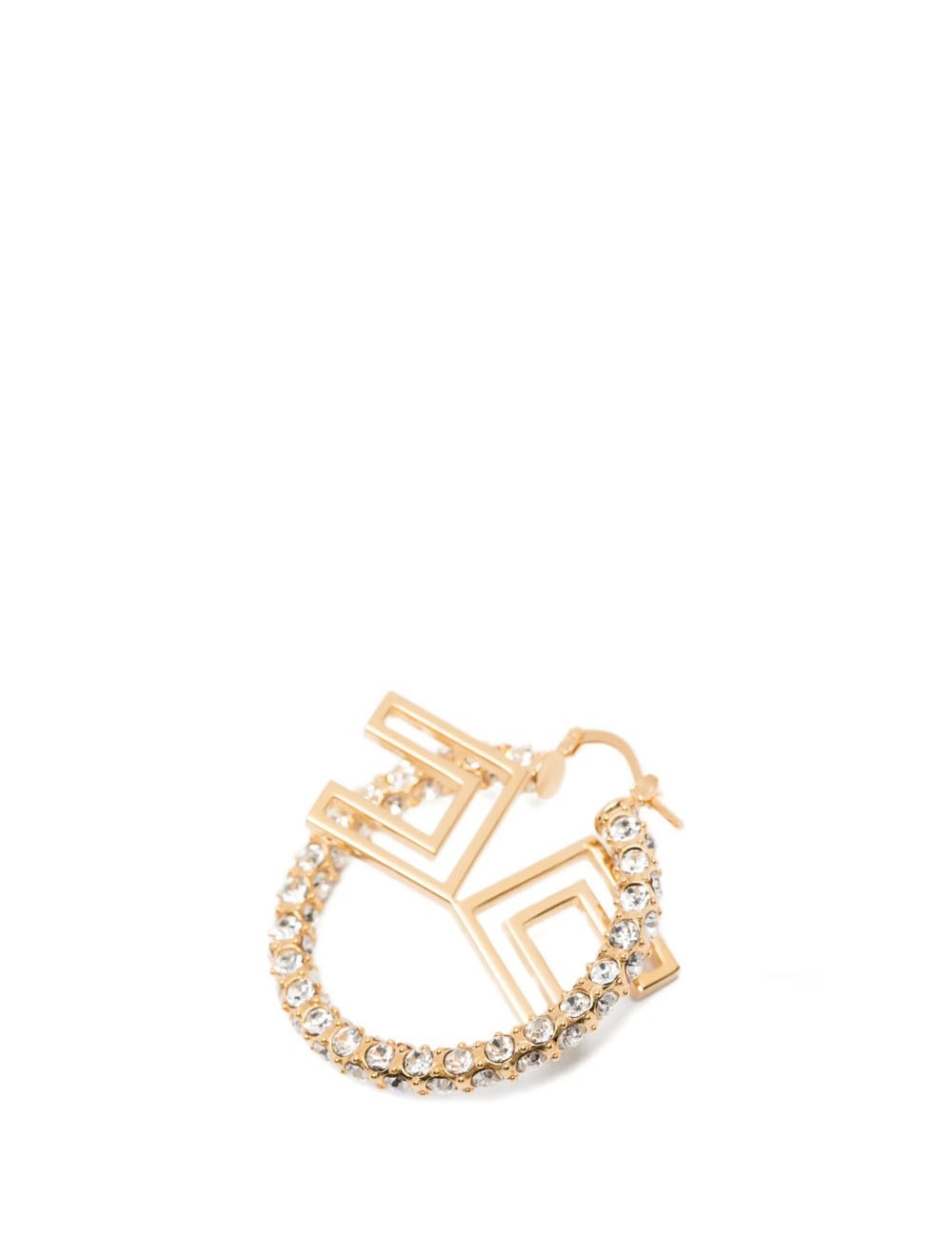 Orecchini con logo e  strass oro giallo