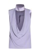 Top in georgette di viscosa lillà
