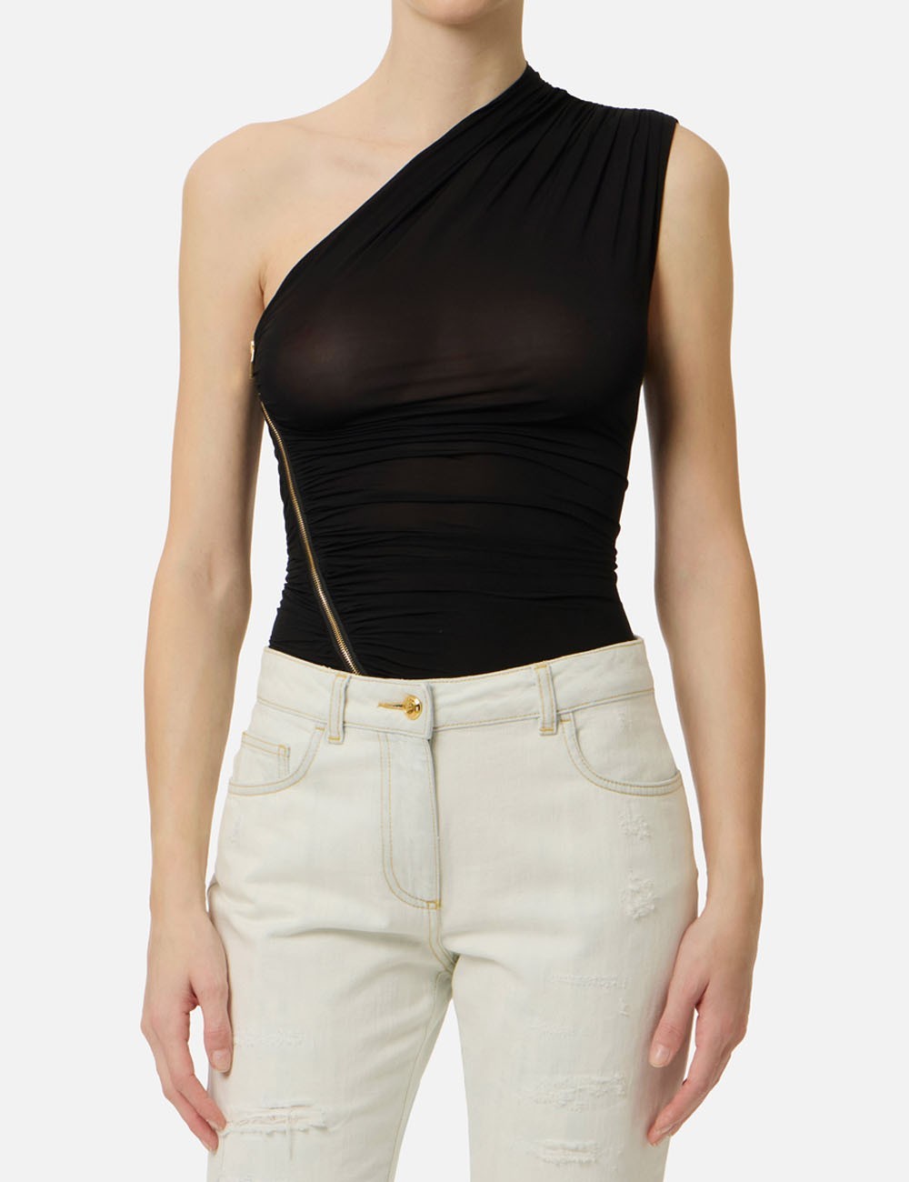 Top in jersey fabric black