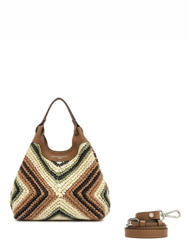 Borsa a spalla media DUA paglia intrecciata Willow