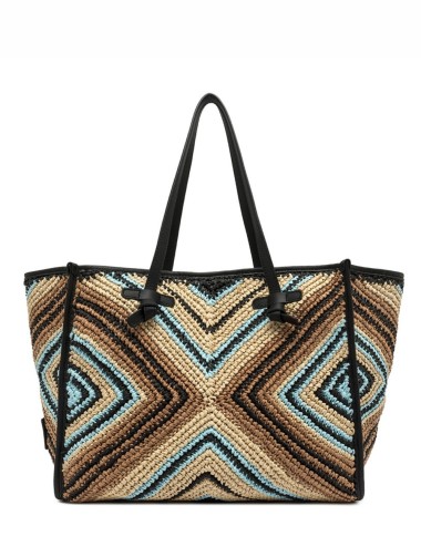 Shoulder bag MARCELLA woven straw black