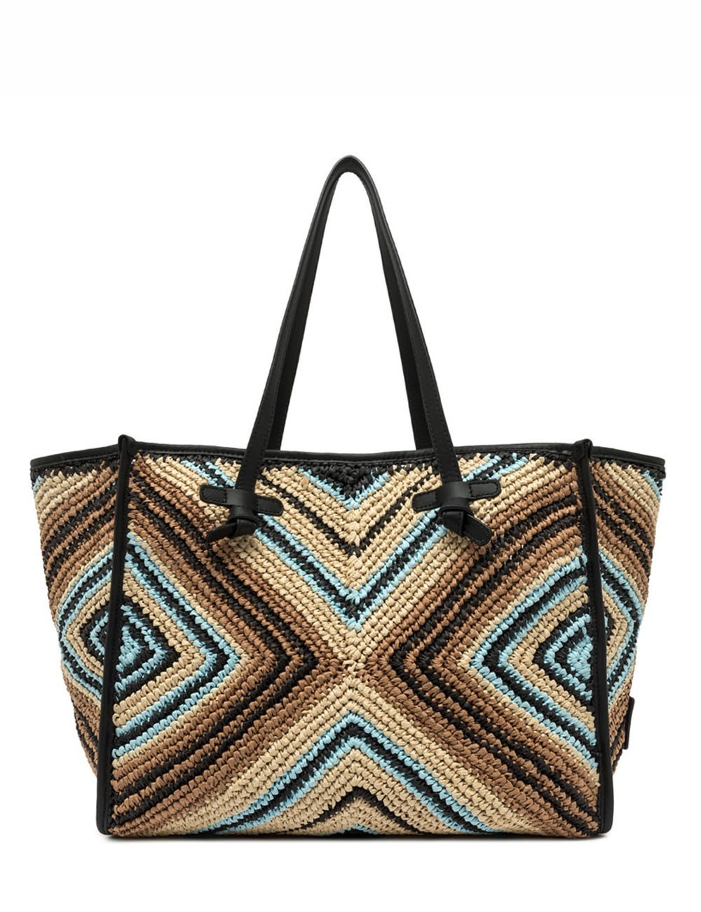 Shoulder bag MARCELLA woven straw black