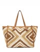 Shoulder bag MARCELLA woven straw brown