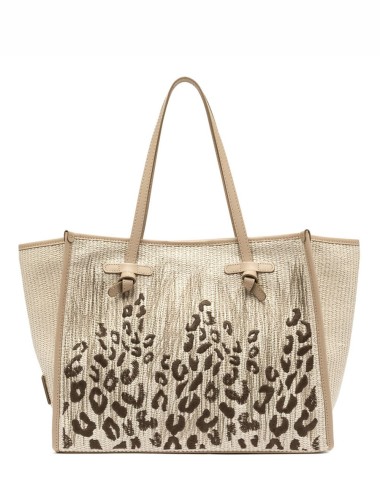 Shoulder bag MARCELLA embroidered straw sand