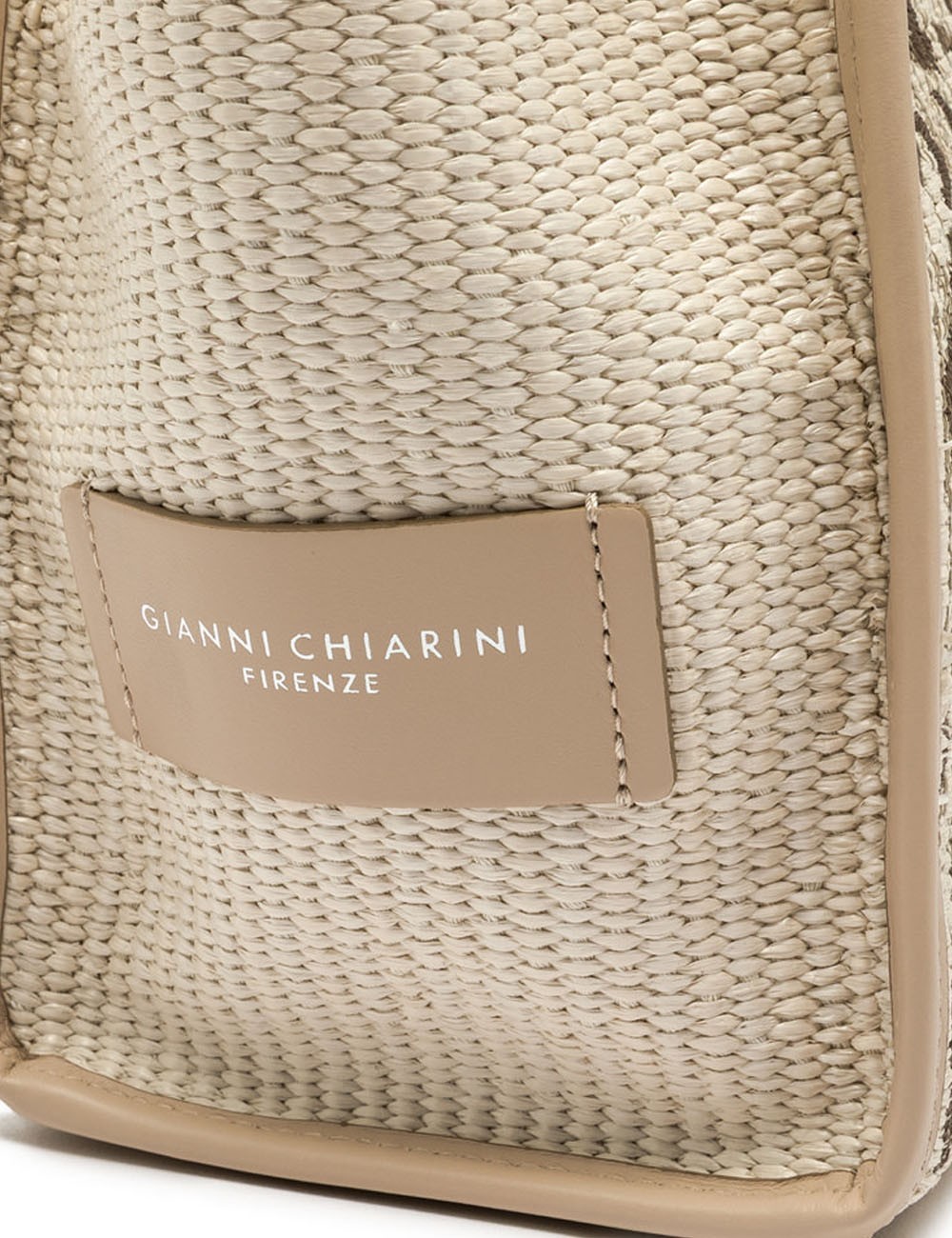 Shoulder bag MARCELLA embroidered straw sand