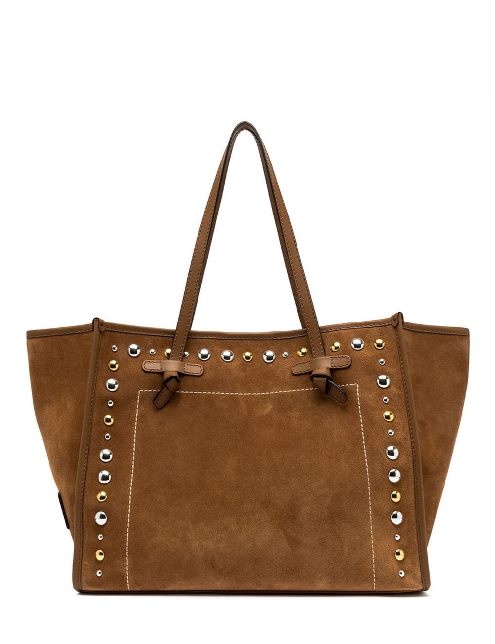 Shoulder bag MARCELLA in suede caramel