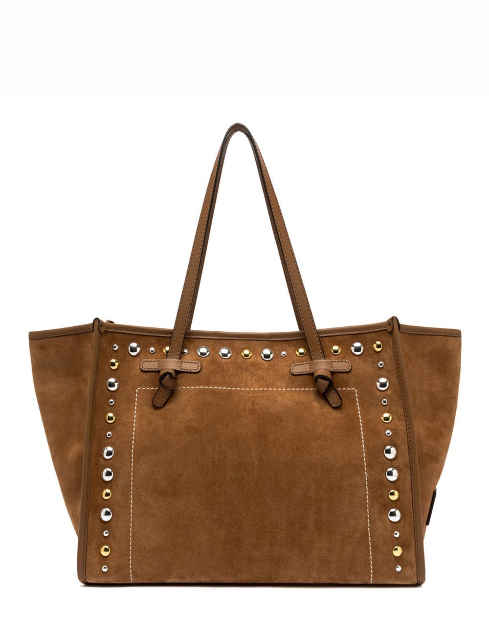 Shoulder bag MARCELLA in suede caramel