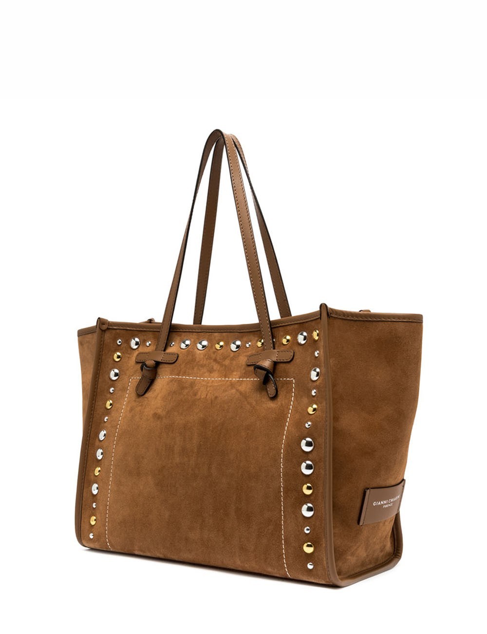 Shoulder bag MARCELLA in suede caramel