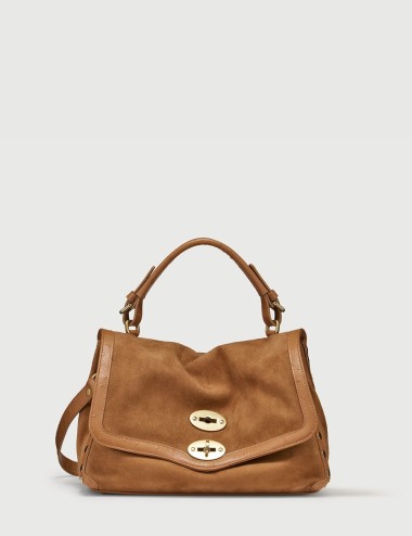 BORSA POSTINA® SMALL IN PELLE ZASHMERE® & CACTUS BROWN DORSODURO