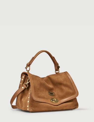 BORSA POSTINA® SMALL IN PELLE ZASHMERE® & CACTUS BROWN DORSODURO