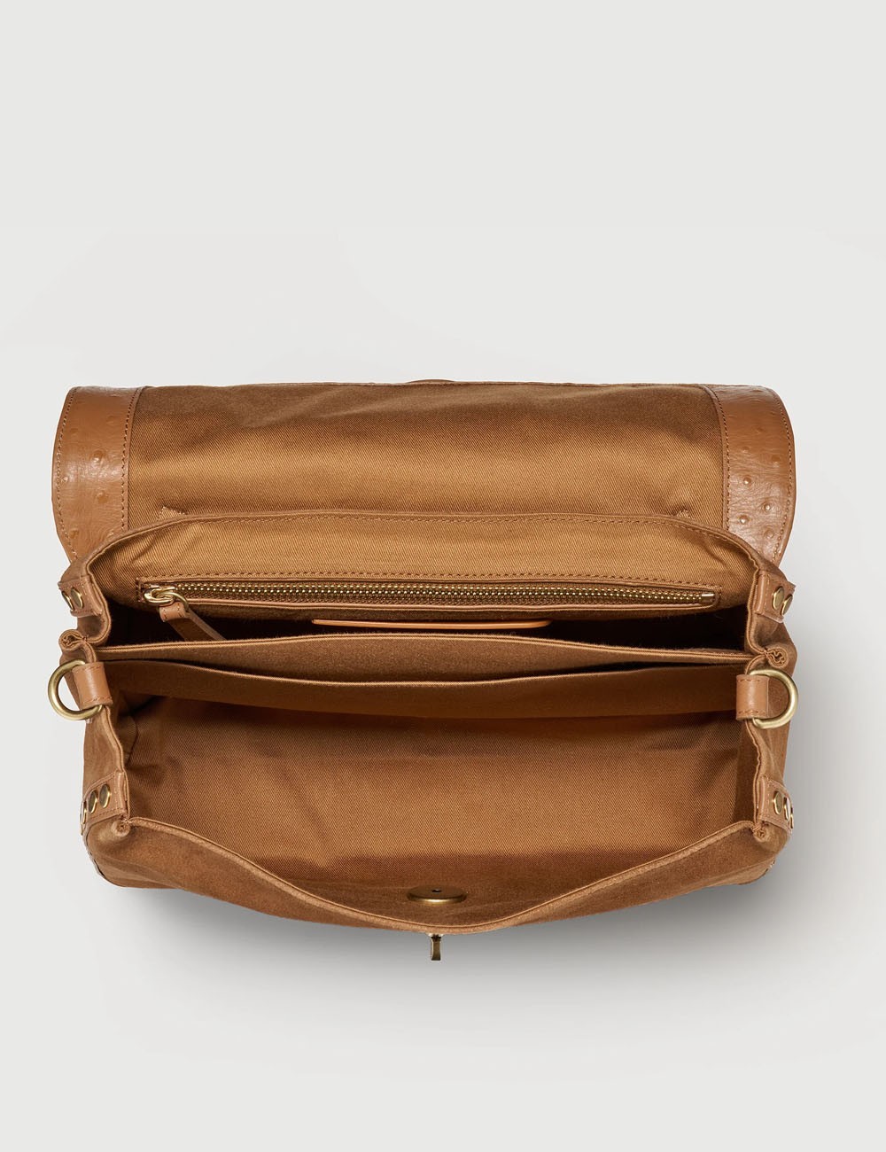 BORSA POSTINA® SMALL IN PELLE ZASHMERE® & CACTUS BROWN DORSODURO