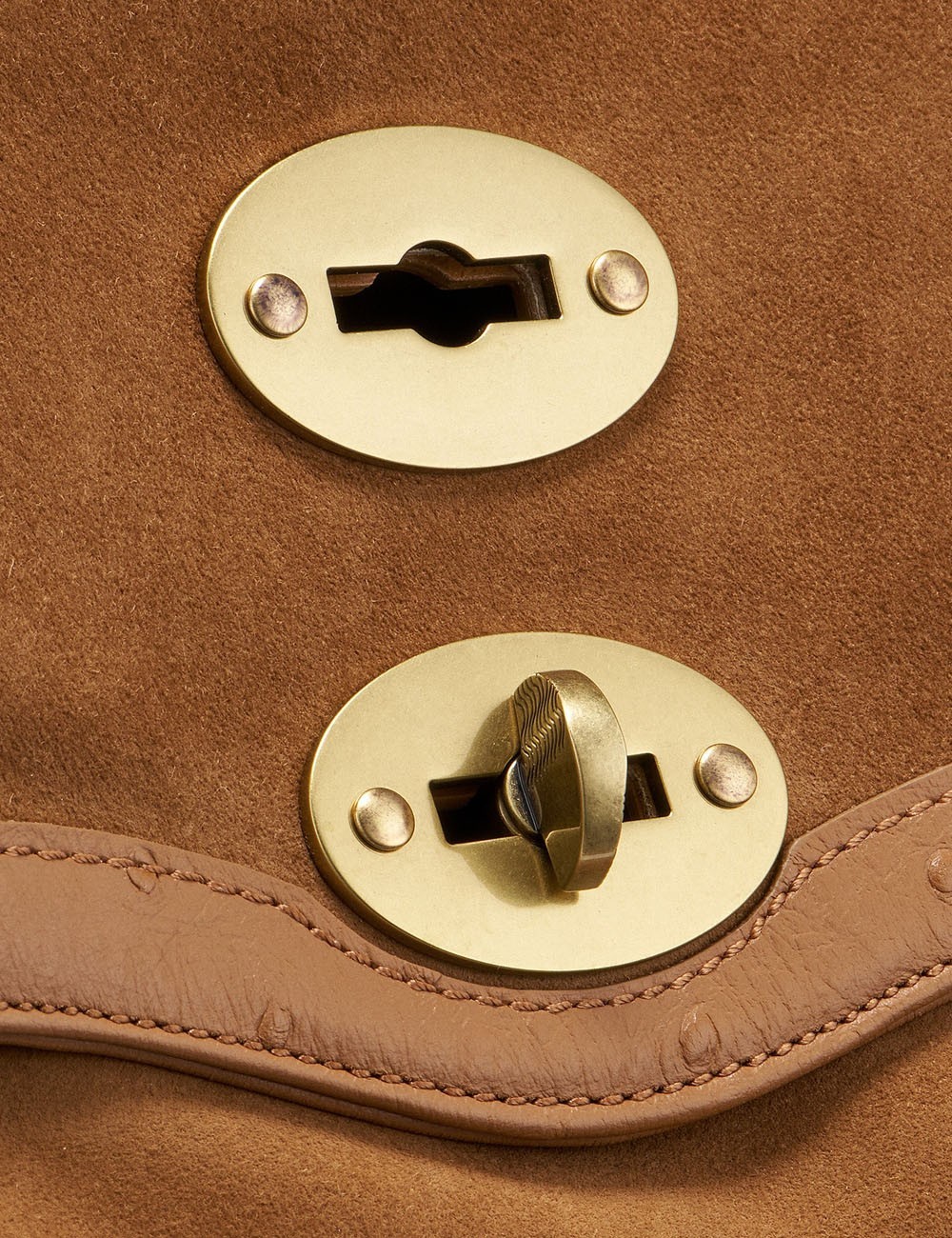 BORSA POSTINA® SMALL IN PELLE ZASHMERE® & CACTUS BROWN DORSODURO