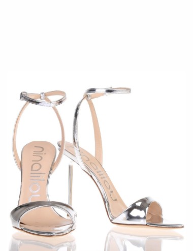 Sandalo alto Pixel specchio argento