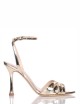 High heel ankle strap sandal PEAK 90 in mirror leather platinum